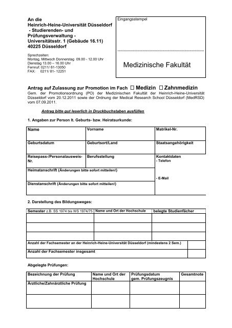 Ja - MedRSD - Heinrich-Heine-UniversitÃ¤t DÃ¼sseldorf