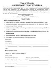 a farmer's market permit application. - Village of Wilmette