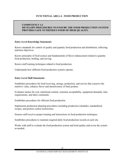 Competencies, Knowledge, and Skill Statements for District School ...