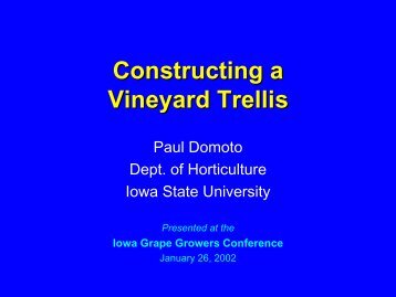 Constructing a Vineyard Trellis - Viticulture Iowa State University