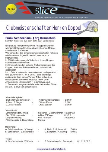 Frank Schneehain / Jörg Braunstein - Tennisclub Bad Karlshafen