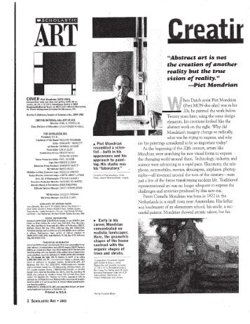 Scholastic Art Magazine Information on Piet Mondrian