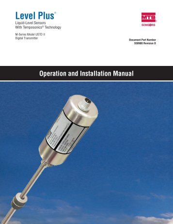 M-Series Model USTDII Digital Transmitter ... - MTS Sensors