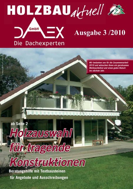 Neue Kundenzeitschrift Holzbau aktuell Nr. 3 2010 - DAEX GmbH