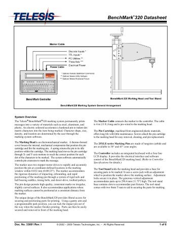 BenchMarkÃƒÂ‚Ã‚Â®320 Datasheet - Telesis Technologies, Inc.