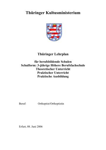 Thüringer Kultusministerium Thüringer Lehrplan für ... - Thillm