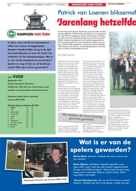 seizoen 2011/2012 nummer 2 - Rondom Voetbal