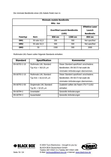 AMP NETCONNECT Handbuch zur EN 50173-1 ... - bei Thum + Mahr!