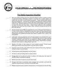 Fire Safety Inspection Checklist - City of Temecula