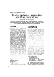 Ungdom og diabetes - Pediatrisk Endokrinologi