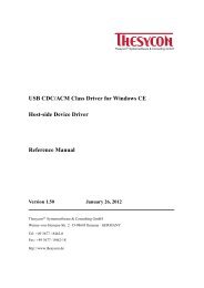 USB CDC/ACM Class Driver for Windows CE - Thesycon ...