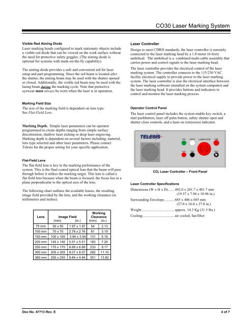 CO30 Laser Marking System - Telesis Technologies, Inc.