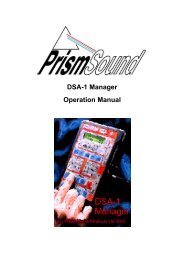 DSA-1 Manager Operation Manual - Test and Measurement - Prism ...
