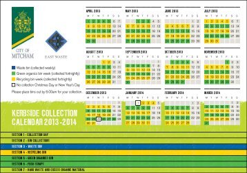 Kerbside Waste and Recycling Calendar - City of Mitcham - SA.Gov.au