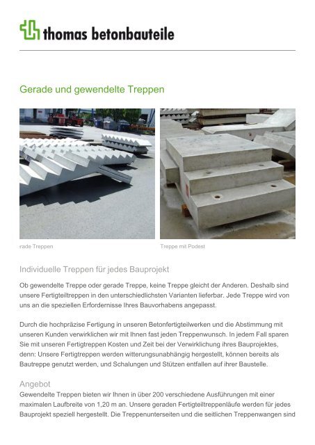 Gerade und gewendelte Treppen - thomas gruppe