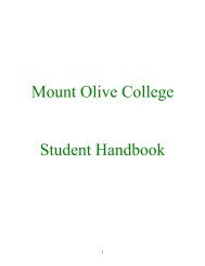 Student Handbook - Mount Olive College