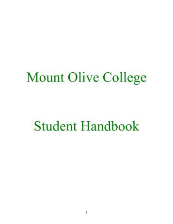 Student Handbook - Mount Olive College