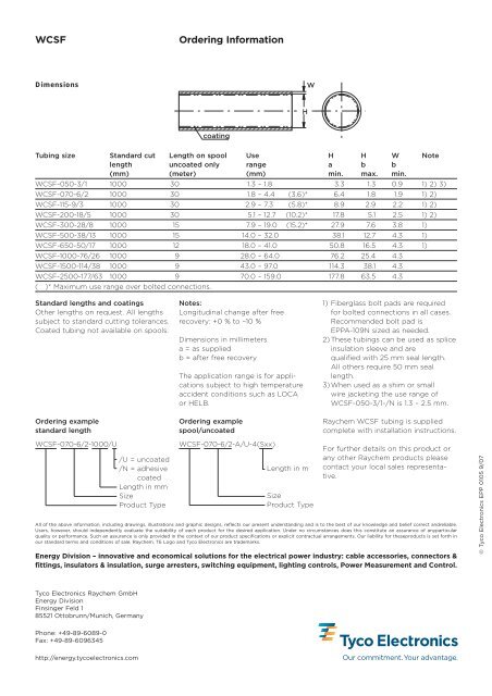 WCSF Raychem heat-shrinkable heavy-wall flame-retarded tubing ...