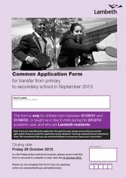 Common Application Form - Lambeth Council