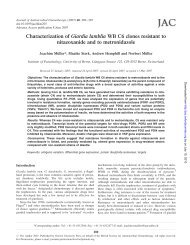 Characterization of Giardia lamblia WB C6 clones resistant to ...