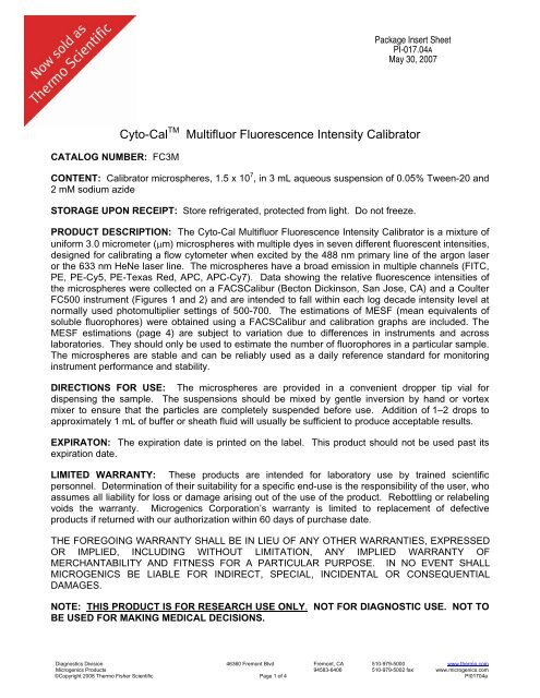 Cyto-Cal Multifluor Fluorescence Intensity Calibrator