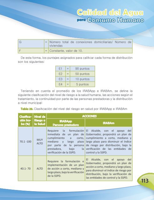 Calidad del agua para consumo humano