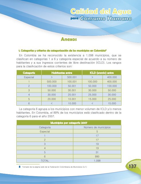 Calidad del agua para consumo humano