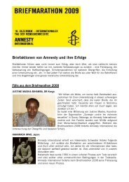 Briefaktionen von Amnesty und ihre Erfolge - Amnesty International ...