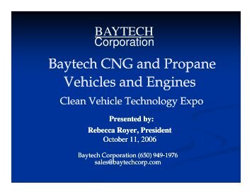 Baytech CNG and Propane Vehicles and Engines - Low Carbon ...