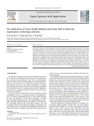 The application of Fuzzy Delphi Method and Fuzzy AHP in  lubricant ...