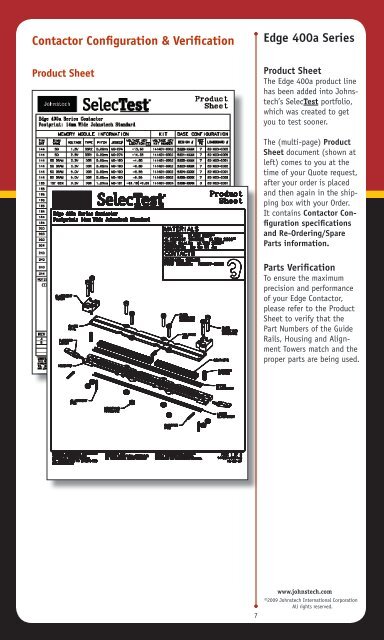 Maintenance & Inspection Guide Edge 400A Series - Johnstech