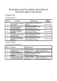 Formations pour les métiers de la forêt en Provence-Alpes-Côte d'Azur