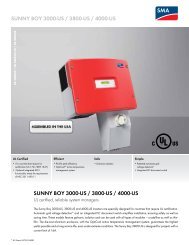 SUNNY BOY 3000-US/3800-US/4000-US - UL certified, reliable ...