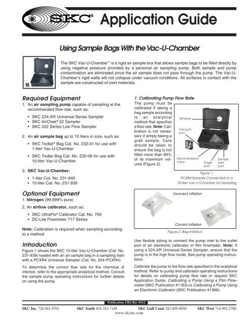 Using Sample Bags with the Vac-U-Chamber - Field Environmental ...