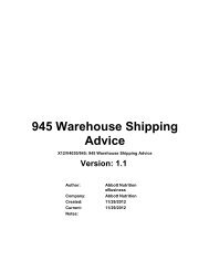 945 Warehouse Shipping Advice - Abbott Nutrition