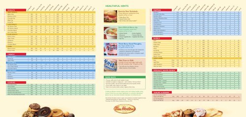 Tim Hortons Nutrition Guide US