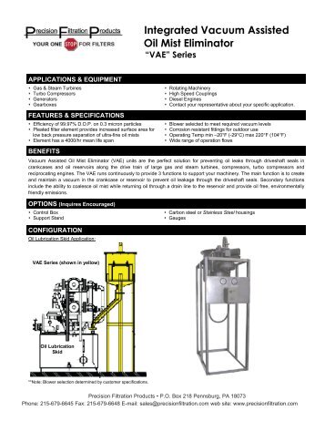 Integrated Vacuum Assisted Oil Mist Eliminator - Precision Filtration ...