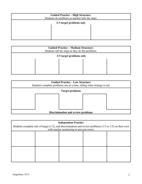 High/Low Lesson Plan Template High Success / Low Error Key Ideas