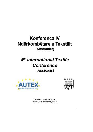 Konferenca IV NdÃ«rkombÃ«tare e Tekstilit - Fakulteti Inxhinierise ...