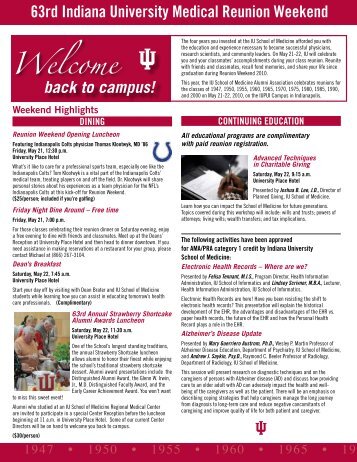 Download the Reunion Weekend Brochure - IUPUI Alumni Relations