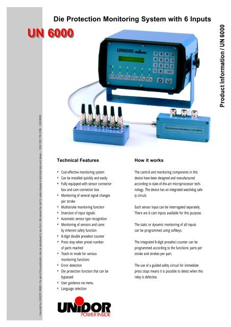 Unidor UN6000 - Bruderer UK Ltd