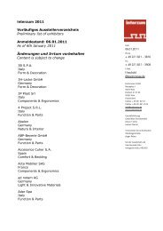 interzum 2011 Vorläufiges Ausstellerverzeichnis Preliminary list of ...