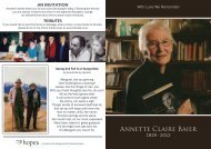 Annette Claire Baier - Tributes