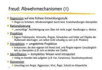 Freud: Abwehrmechanismen (1) - Ploecher.de