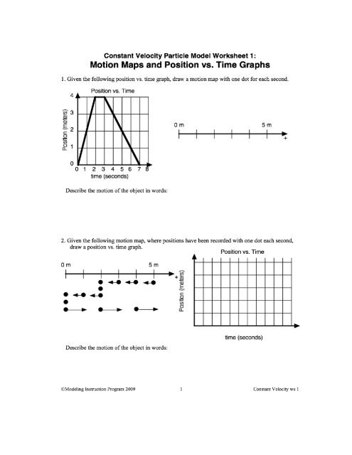 Motion Maps and Position vs. Time Graphs - Modeling Physics