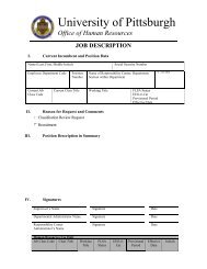 Job Description Form - Human Resources - University of Pittsburgh