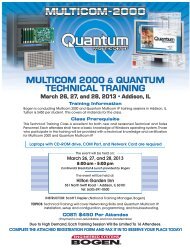 multicom 2000 & quantum technical training - Bogen Engineered ...