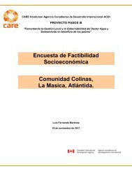 CARE Honduras/ Agencia Canadiense de Desarrollo Internacional ...