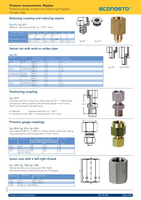 Pressure measurement, Nipples Pressure gauge accessories ...