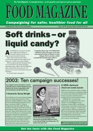 Soft drinks - The Food Commission